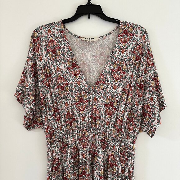 Boden Womens Smocked Waist Jersey Maxi Dress Size US 6P Vacation Floral Boho - Picture 3 of 12